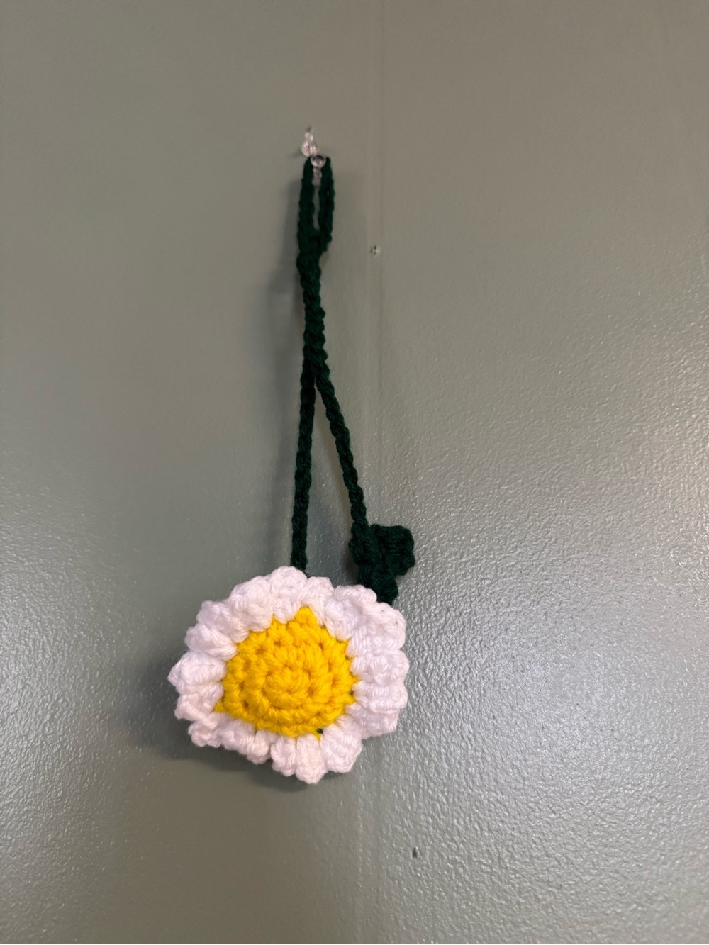 Handmade Daisy Crochet Necklace - White & Yellow Flower